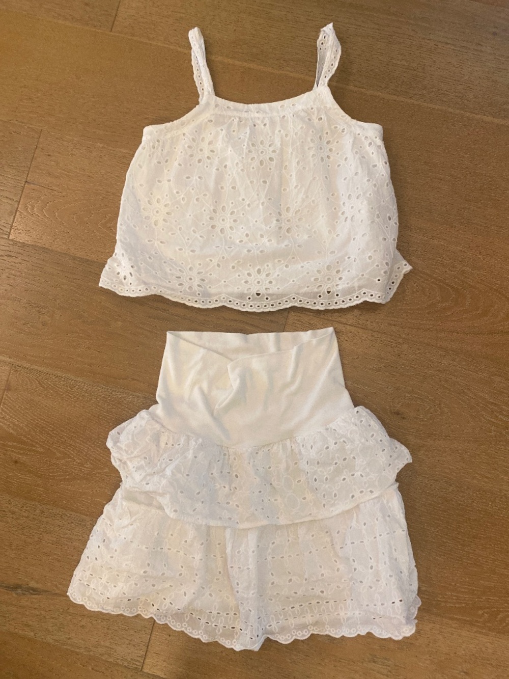 Zara white cropped tank top  and skirt